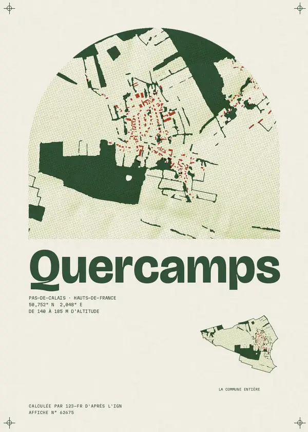 Affiche de Quercamps, calculée par 123-fr d'après l'IGN