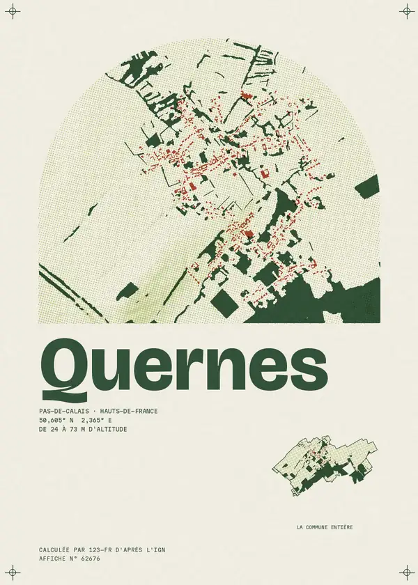 Affiche de Quernes, calculée par 123-fr d'après l'IGN