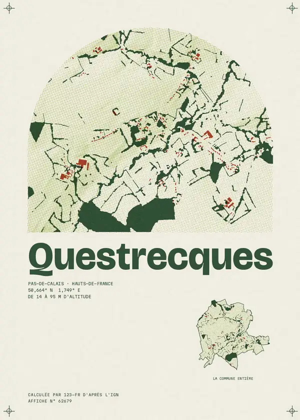 Affiche de Questrecques, calculée par 123-fr d'après l'IGN