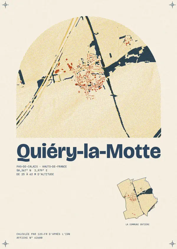 Affiche de Quiéry-la-Motte, calculée par 123-fr d'après l'IGN