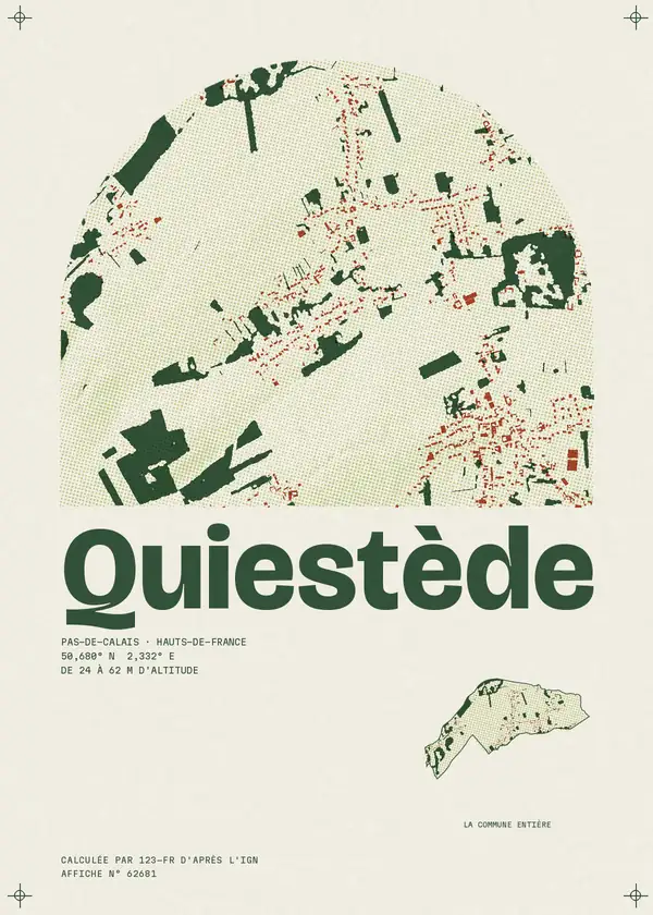 Affiche de Quiestède, calculée par 123-fr d'après l'IGN