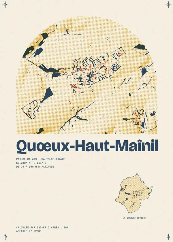 Affiche de Quœux-Haut-Maînil, calculée par 123-fr d'après l'IGN