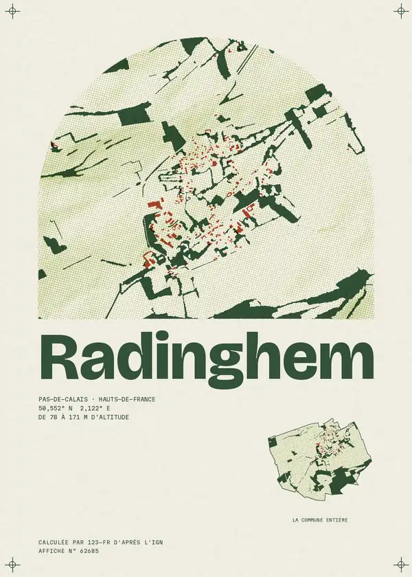 Affiche de Radinghem, calculée par 123-fr d'après l'IGN