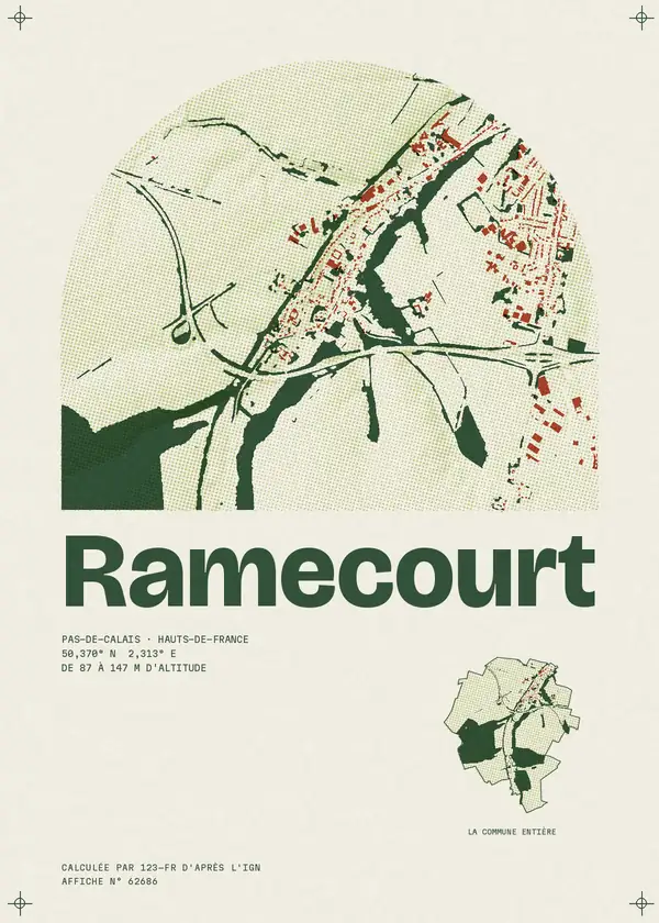 Affiche de Ramecourt, calculée par 123-fr d'après l'IGN