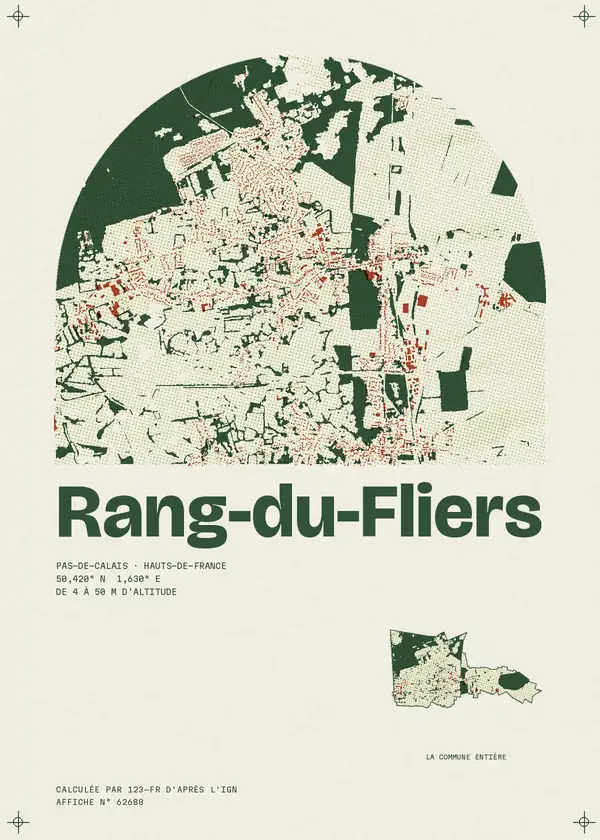 Affiche de Rang-du-Fliers, calculée par 123-fr d'après l'IGN