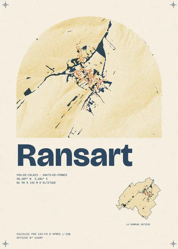 Affiche de Ransart, calculée par 123-fr d'après l'IGN