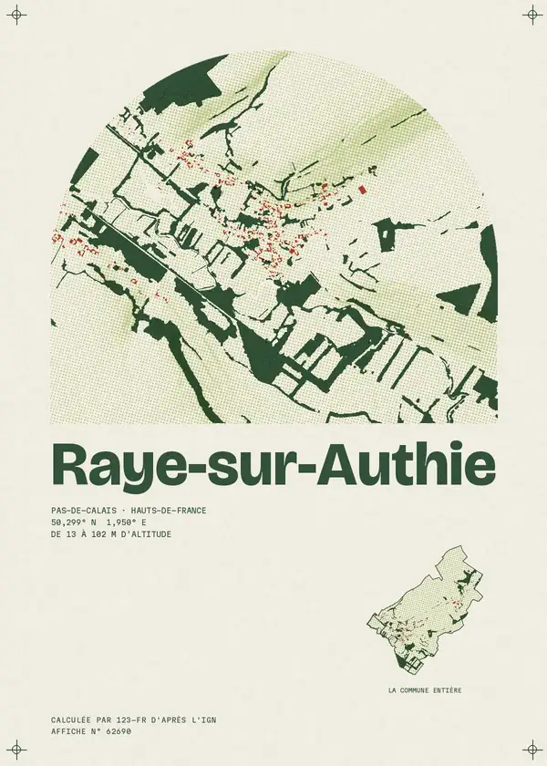 Affiche de Raye-sur-Authie, calculée par 123-fr d'après l'IGN