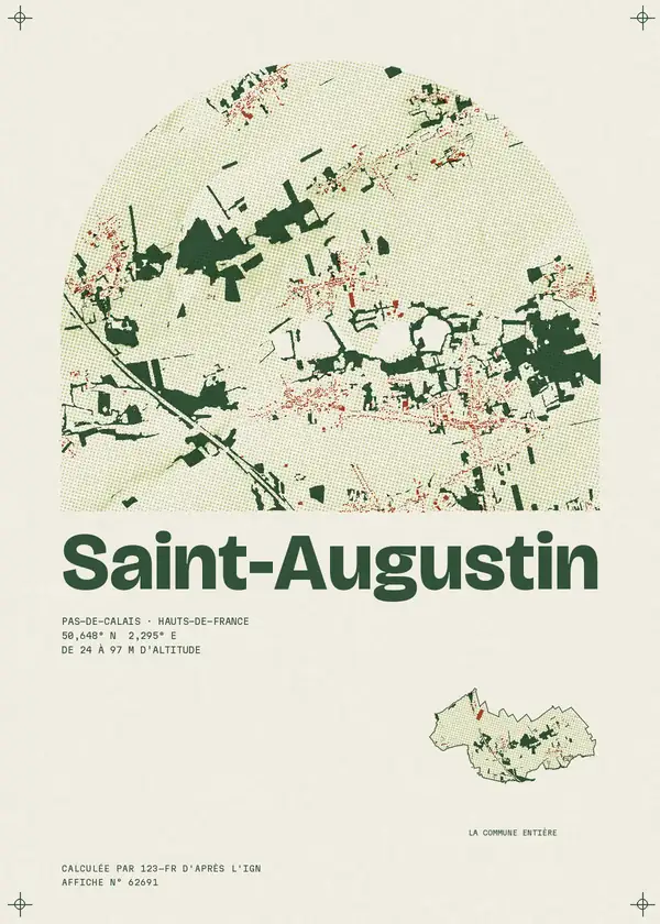 Affiche de Saint-Augustin, calculée par 123-fr d'après l'IGN
