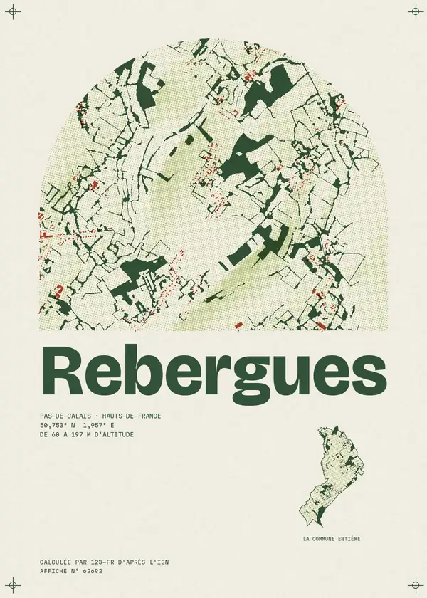Affiche de Rebergues, calculée par 123-fr d'après l'IGN