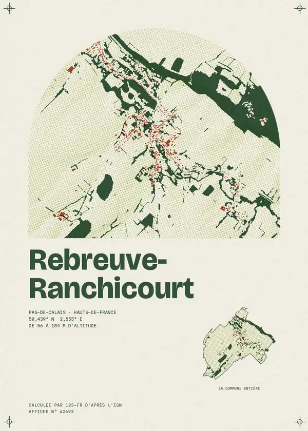 Affiche de Rebreuve-Ranchicourt, calculée par 123-fr d'après l'IGN