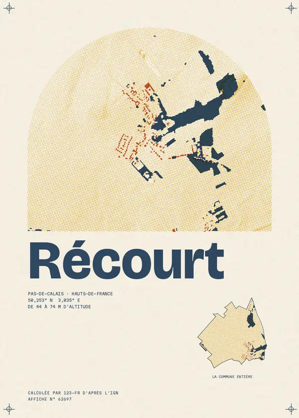 Affiche de Récourt, calculée par 123-fr d'après l'IGN