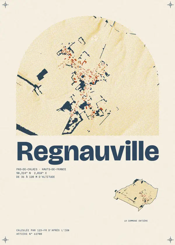 Affiche de Regnauville, calculée par 123-fr d'après l'IGN