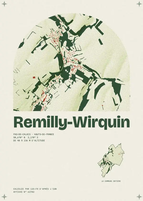 Affiche de Remilly-Wirquin, calculée par 123-fr d'après l'IGN