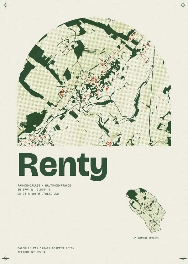 Affiche de Renty, calculée par 123-fr d'après l'IGN