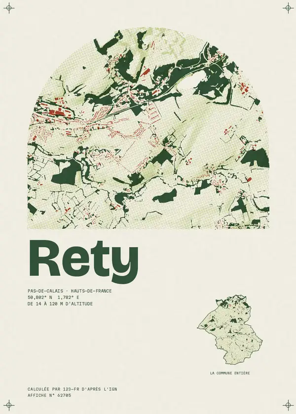 Affiche de Rety, calculée par 123-fr d'après l'IGN