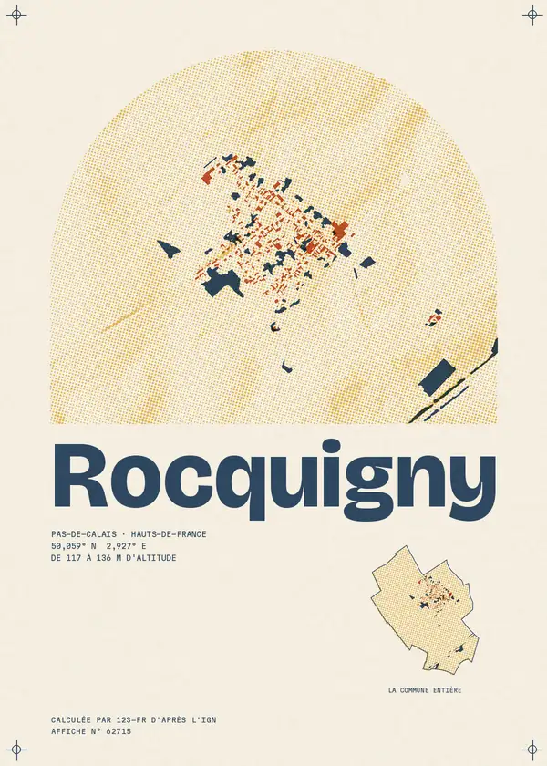Affiche de Rocquigny, calculée par 123-fr d'après l'IGN