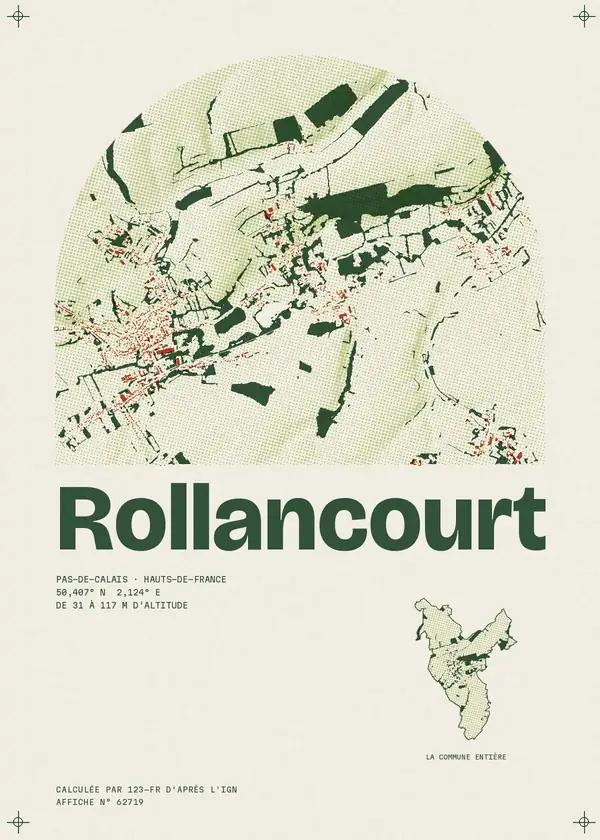 Affiche de Rollancourt, calculée par 123-fr d'après l'IGN