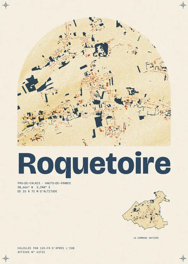 Affiche de Roquetoire, calculée par 123-fr d'après l'IGN