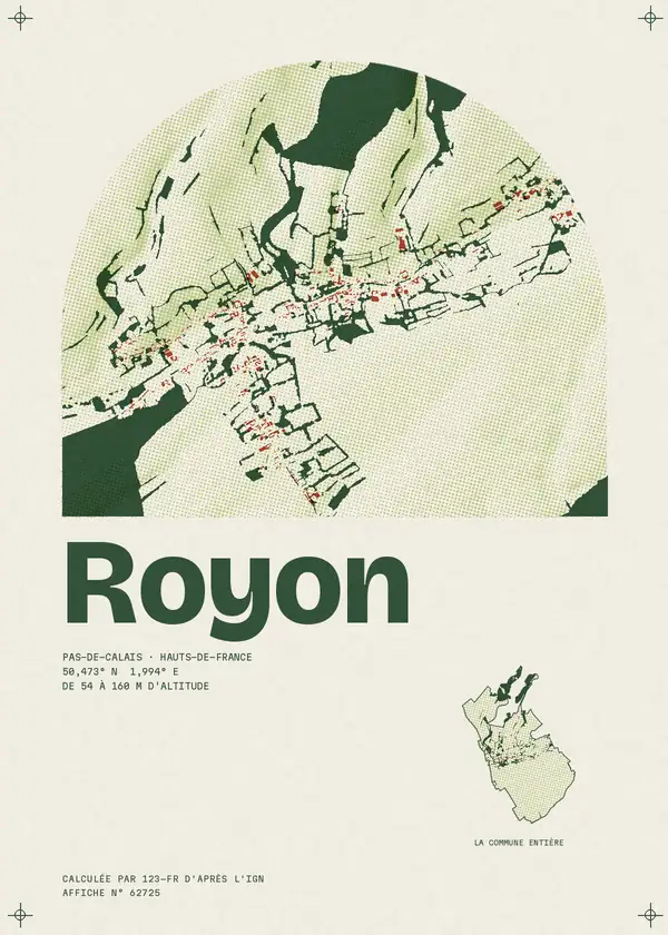 Affiche de Royon, calculée par 123-fr d'après l'IGN