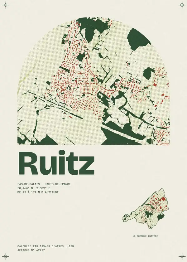 Affiche de Ruitz, calculée par 123-fr d'après l'IGN