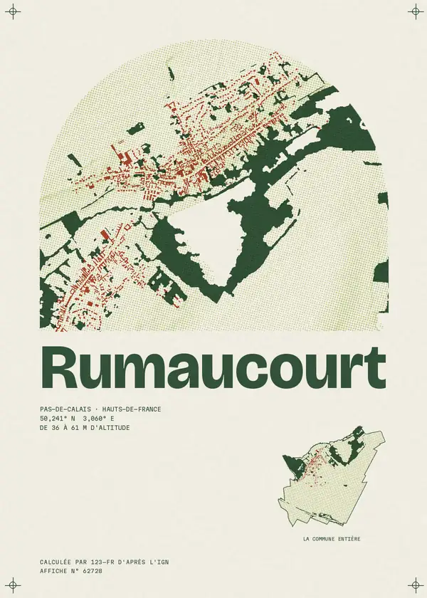 Affiche de Rumaucourt, calculée par 123-fr d'après l'IGN