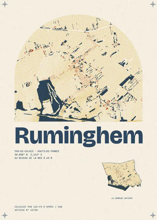 Affiche de Ruminghem, calculée par 123-fr d'après l'IGN