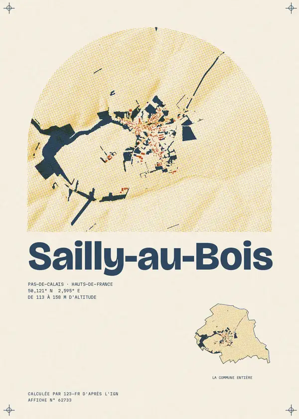 Affiche de Sailly-au-Bois, calculée par 123-fr d'après l'IGN