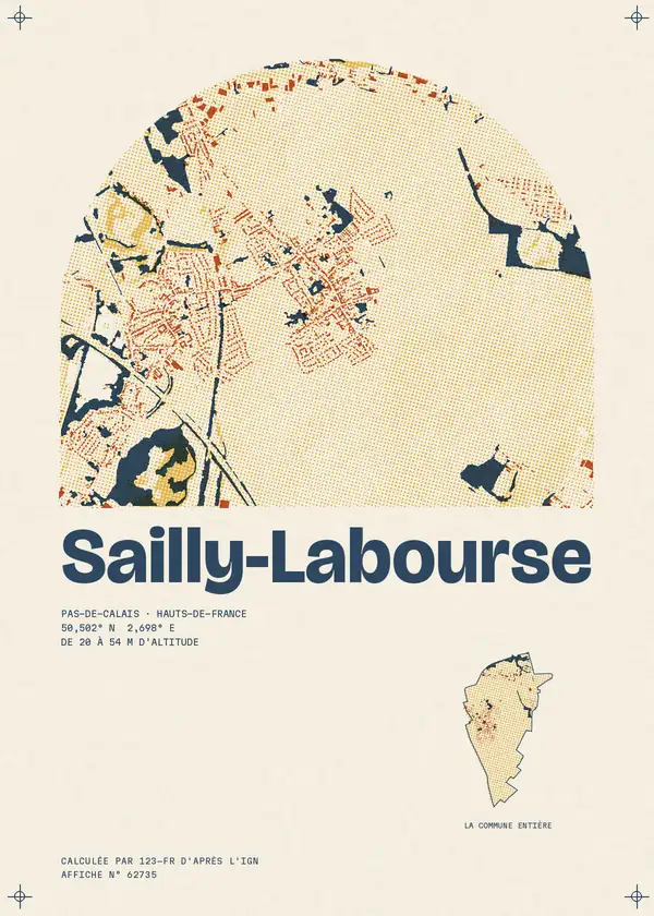 Affiche de Sailly-Labourse, calculée par 123-fr d'après l'IGN