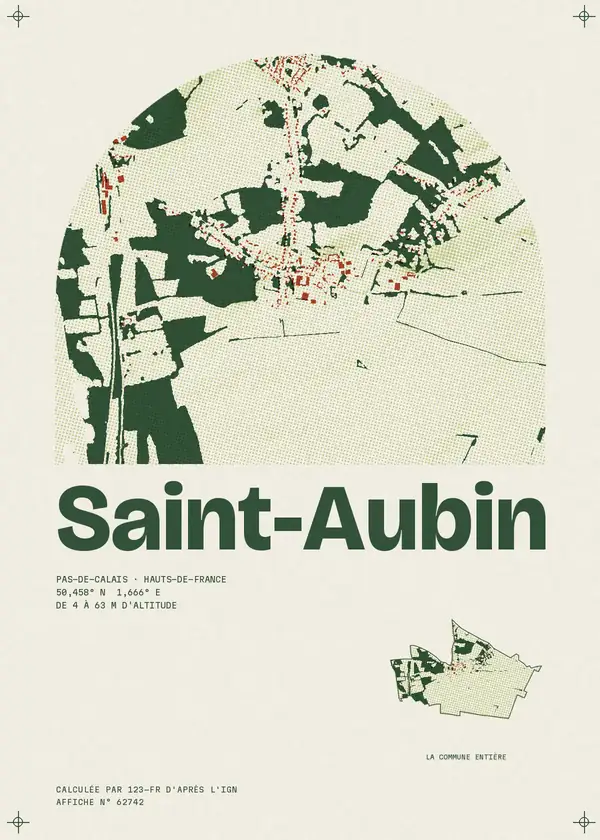Affiche de Saint-Aubin, calculée par 123-fr d'après l'IGN