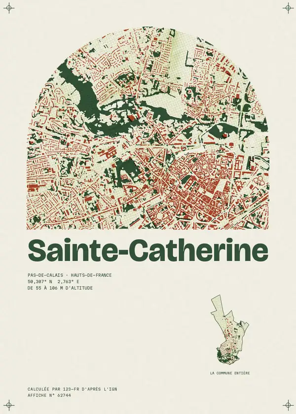 Affiche de Sainte-Catherine, calculée par 123-fr d'après l'IGN
