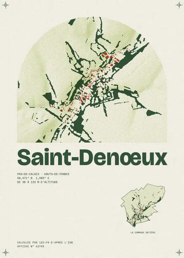 Affiche de Saint-Denœux, calculée par 123-fr d'après l'IGN