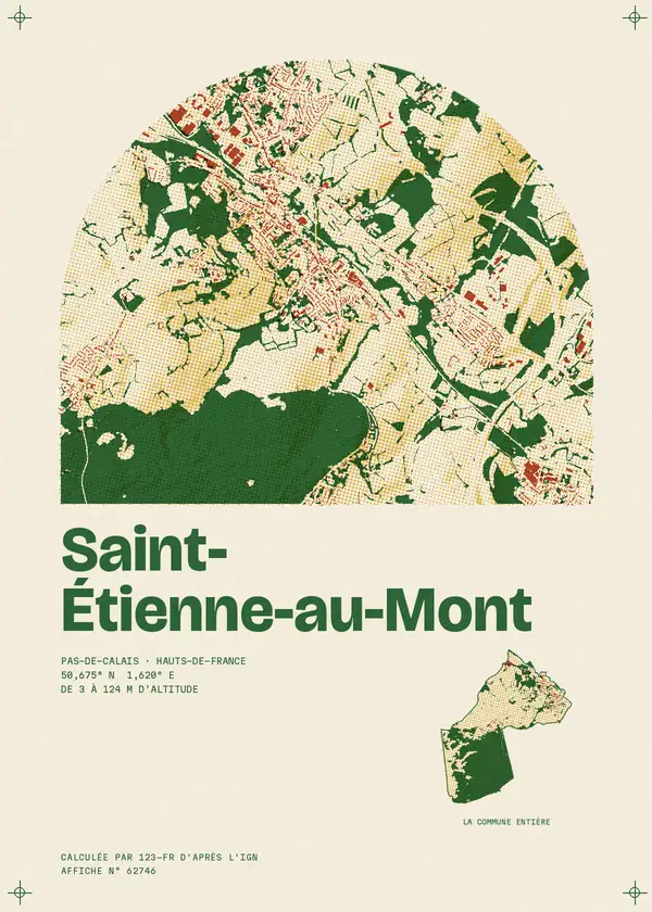 Affiche de Saint-Étienne-au-Mont, calculée par 123-fr d'après l'IGN