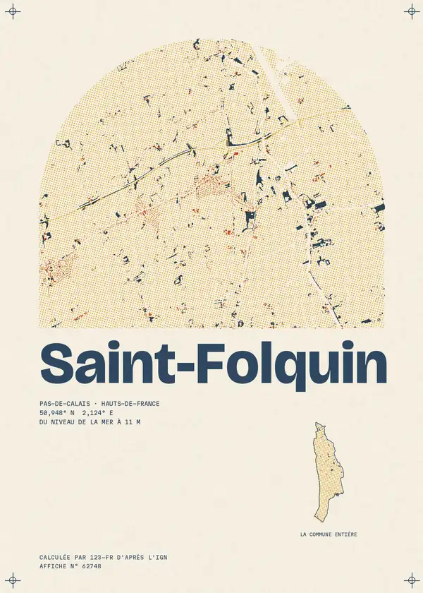 Affiche de Saint-Folquin, calculée par 123-fr d'après l'IGN