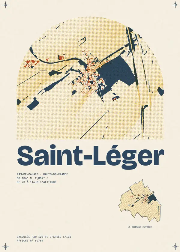 Affiche de Saint-Léger, calculée par 123-fr d'après l'IGN