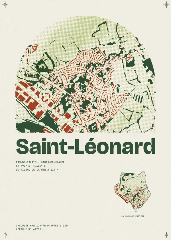 Affiche de Saint-Léonard, calculée par 123-fr d'après l'IGN