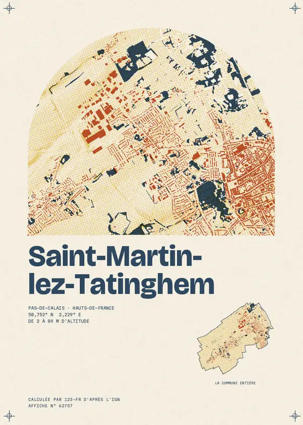 Affiche de Saint-Martin-lez-Tatinghem, calculée par 123-fr d'après l'IGN