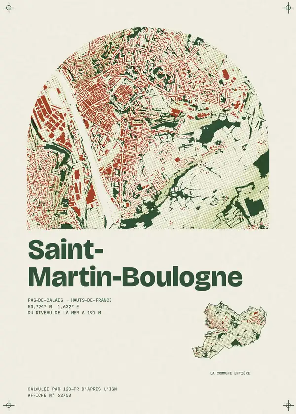 Affiche de Saint-Martin-Boulogne, calculée par 123-fr d'après l'IGN