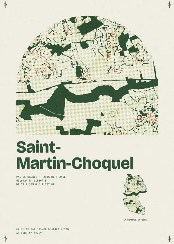 Affiche de Saint-Martin-Choquel, calculée par 123-fr d'après l'IGN