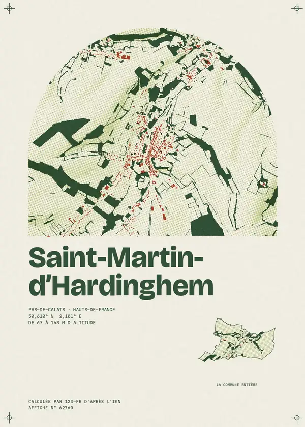 Affiche de Saint-Martin-d'Hardinghem, calculée par 123-fr d'après l'IGN