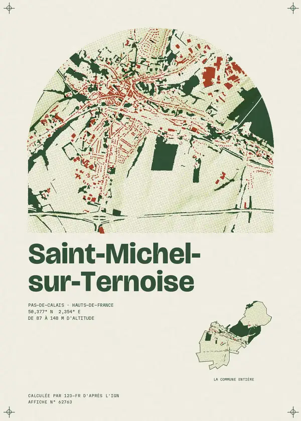 Affiche de Saint-Michel-sur-Ternoise, calculée par 123-fr d'après l'IGN