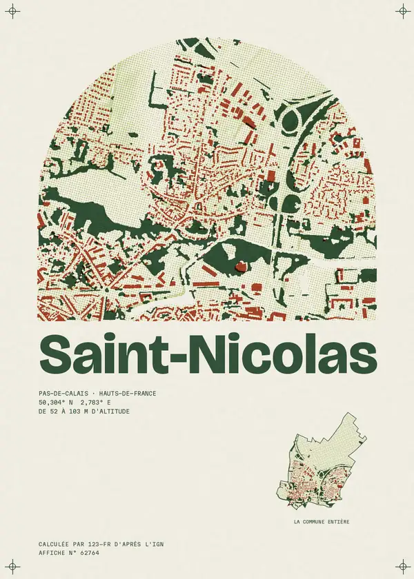 Affiche de Saint-Nicolas, calculée par 123-fr d'après l'IGN