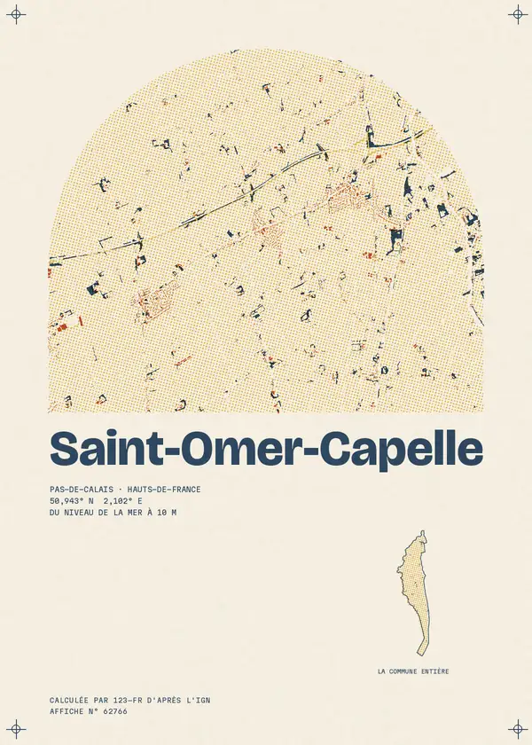 Affiche de Saint-Omer-Capelle, calculée par 123-fr d'après l'IGN