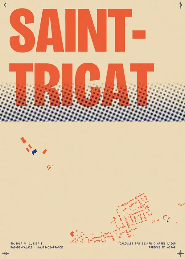 Affiche de Saint-Tricat, calculée par 123-fr d'après l'IGN