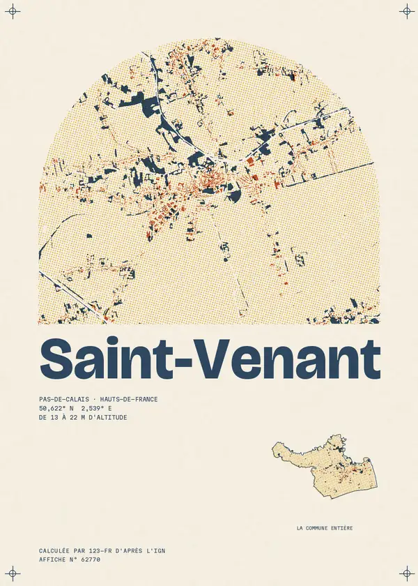 Affiche de Saint-Venant, calculée par 123-fr d'après l'IGN