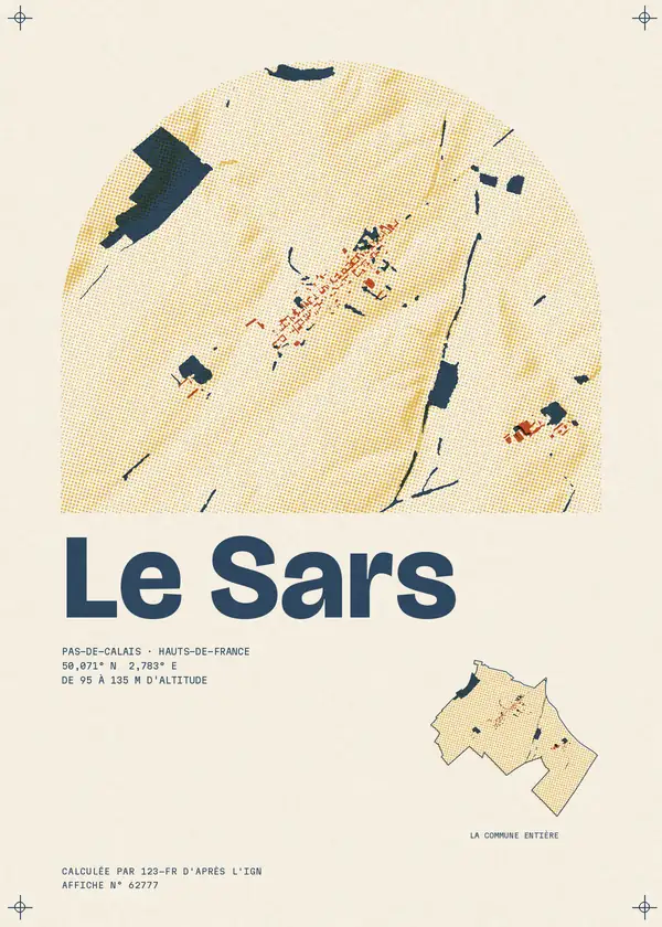 Affiche de Le Sars, calculée par 123-fr d'après l'IGN