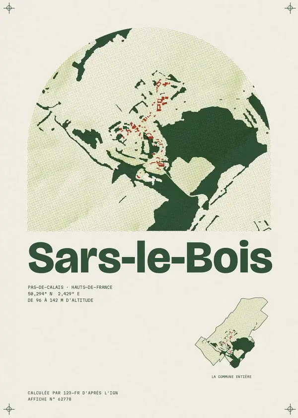 Affiche de Sars-le-Bois, calculée par 123-fr d'après l'IGN
