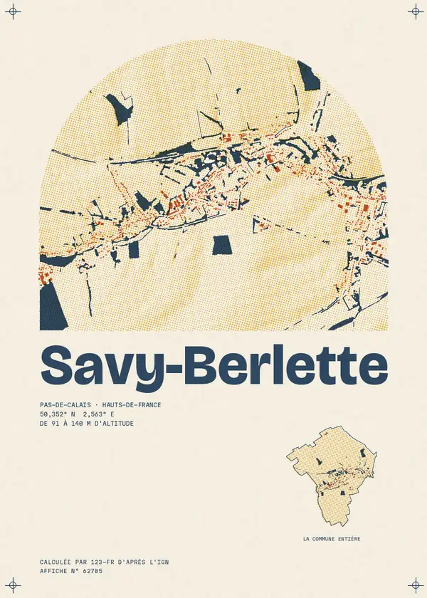 Affiche de Savy-Berlette, calculée par 123-fr d'après l'IGN