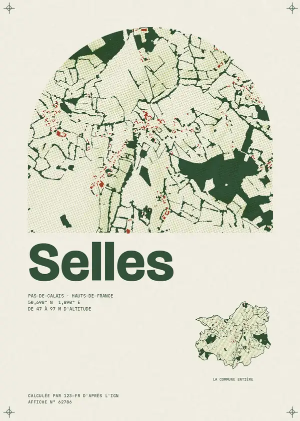 Affiche de Selles, calculée par 123-fr d'après l'IGN