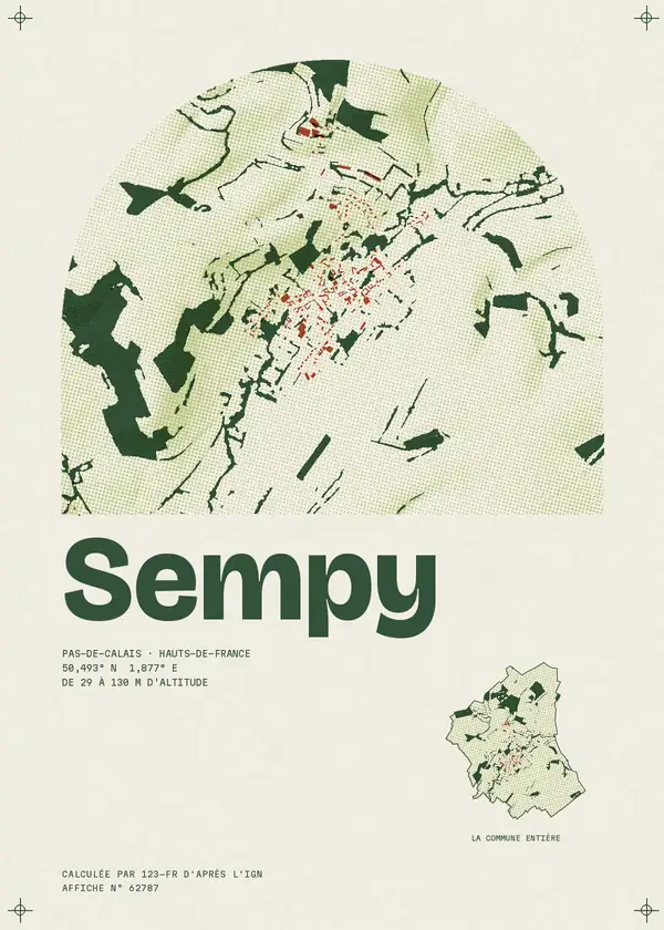 Affiche de Sempy, calculée par 123-fr d'après l'IGN