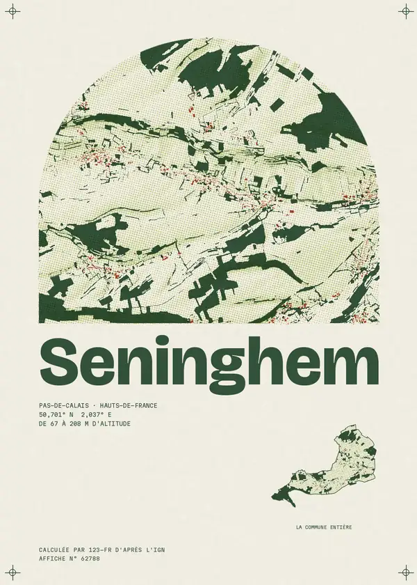 Affiche de Seninghem, calculée par 123-fr d'après l'IGN